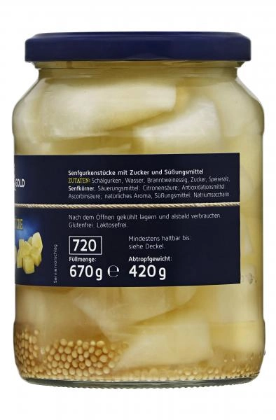 Küstengold Senfgurkenstücke mild-würzig