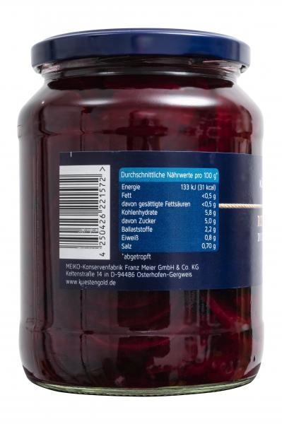Küstengold Rote Bete in Scheiben