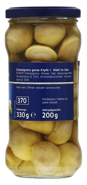 Küstengold Champignons ganze Köpfe 1. Wahl