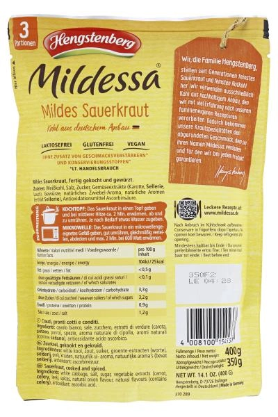 Hengstenberg Mildessa Mildes Sauerkraut