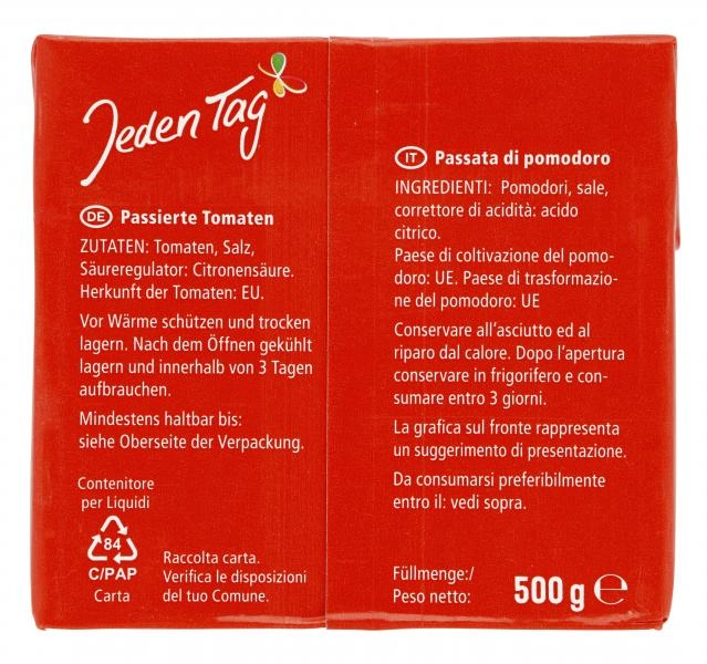 Jeden Tag Passierte Tomaten