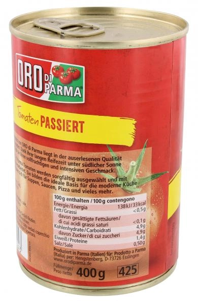 Oro di Parma Tomaten passiert