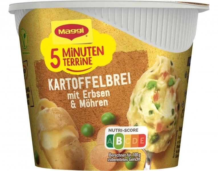 Maggi 5 Minuten Terrine Kartoffelbrei mit Erbsen & Möhren