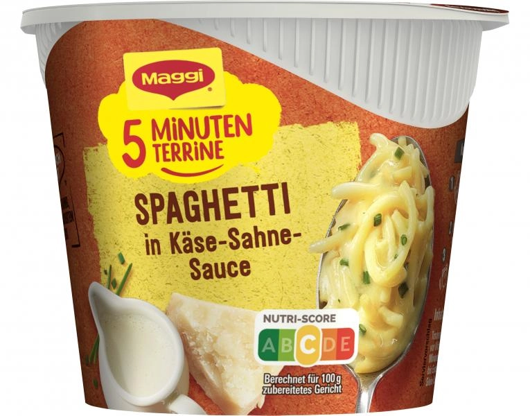 Maggi 5 Minuten Terrine Spaghetti in Käse-Sahne-Sauce