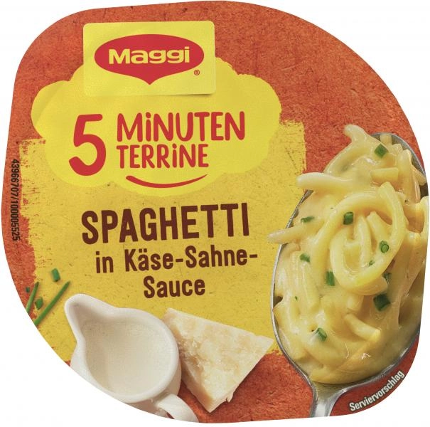 Maggi 5 Minuten Terrine Spaghetti in Käse-Sahne-Sauce