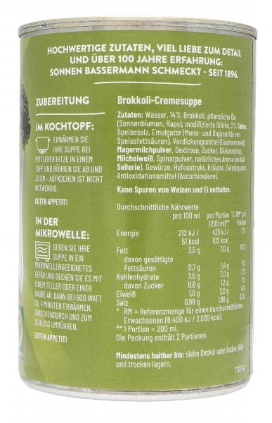 Sonnen Bassermann Brokkoli-Cremesuppe