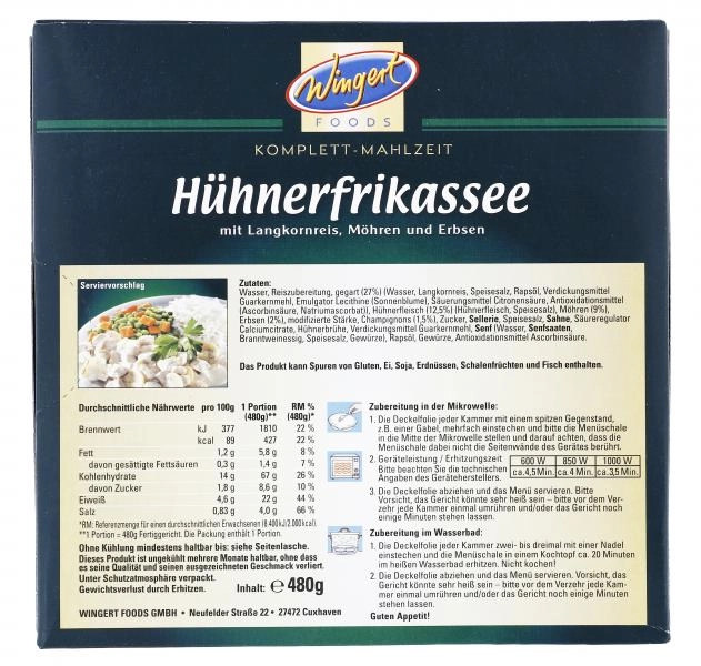 Wingert Foods Hühnerfrikassee