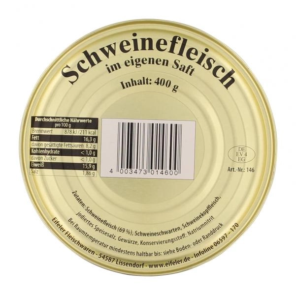 Eifel Schweinefleisch im eigenen Saft