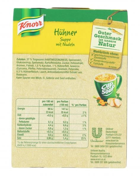 Knorr Cup a Soup Hühner Suppe mit Nudeln