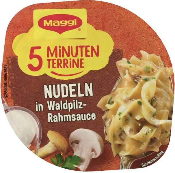 Maggi 5 Minuten Terrine Nudeln in Waldpilz-Rahmsauce