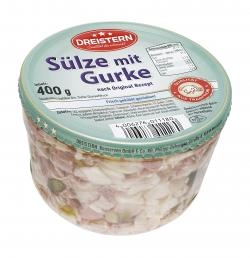 Dreistern Sülze mit Gurke