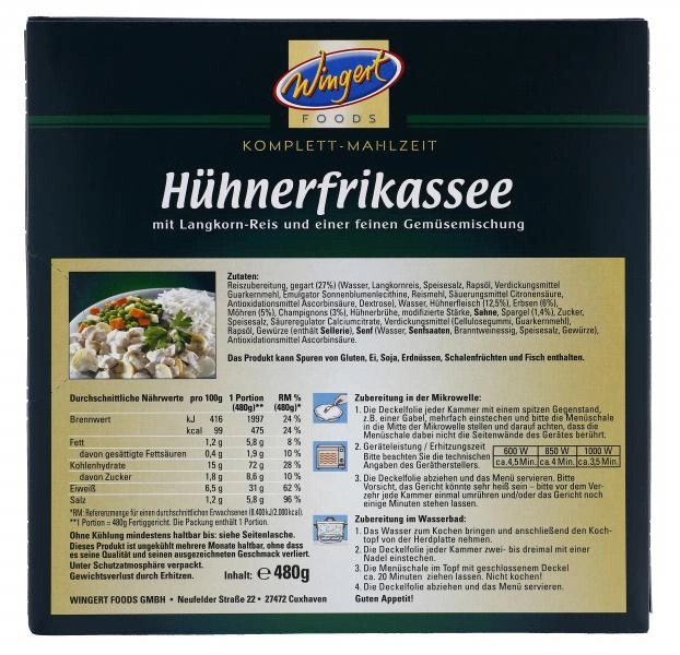 Wingert Foods Hühnerfrikassee