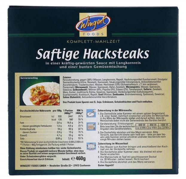 Wingert Foods Saftige Hacksteaks