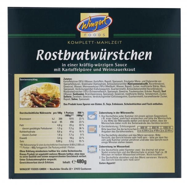 Wingert Foods Rostbratwürstchen