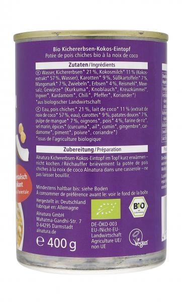 Alnatura Kichererbsen-Kokos-Topf
