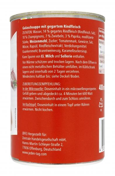 Jeden Tag Gulaschsuppe