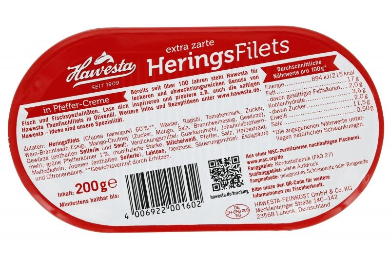 Hawesta Heringsfilets in Pfeffer-Creme