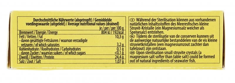 La Miranda Makrelenfilet in Sonnenblumenöl