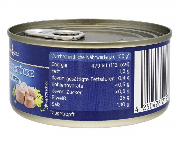 Küstengold Thunfisch-Stücke in eigenem Saft und Aufguss