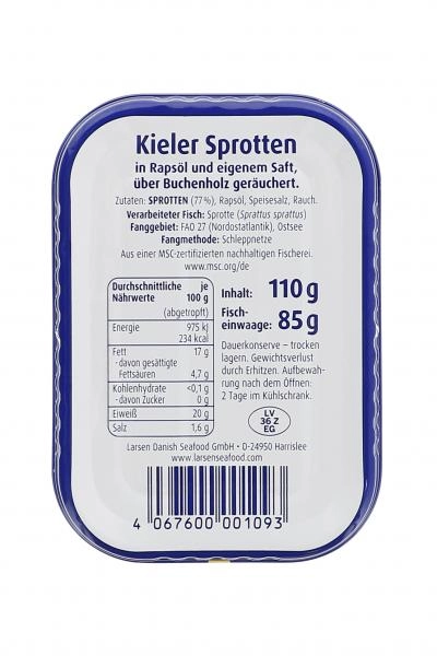 Larsen Feine Kieler Sprotten in Rapsöl und eigenem Saft