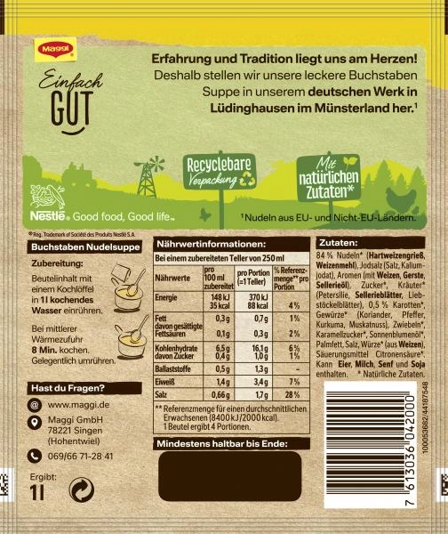 Maggi Guten Appetit Buchstaben Suppe