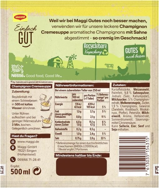 Maggi Für Genießer Champignon Cremesuppe