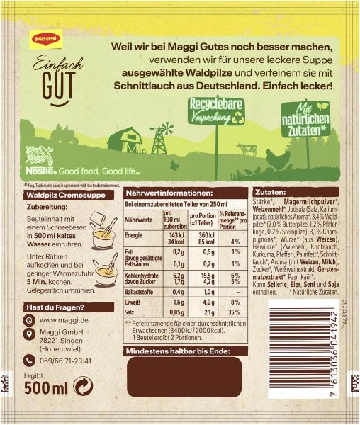 Maggi Für Genießer Waldpilz Cremesuppe