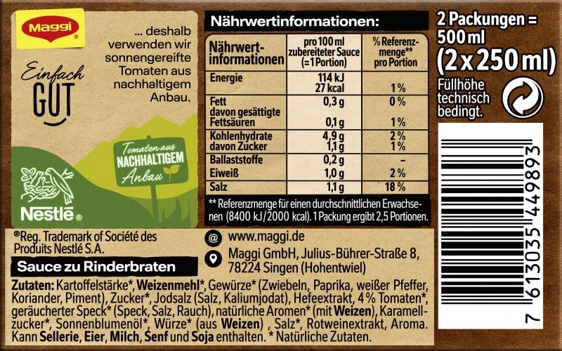 Maggi Sauce zu Rinderbraten