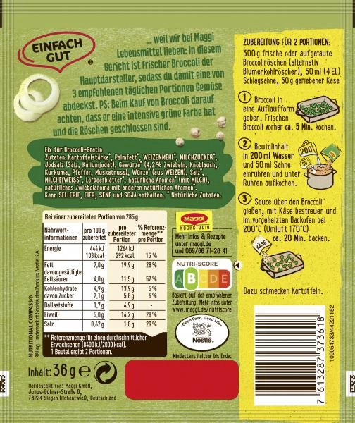 Maggi Fix für Broccoli Gratin