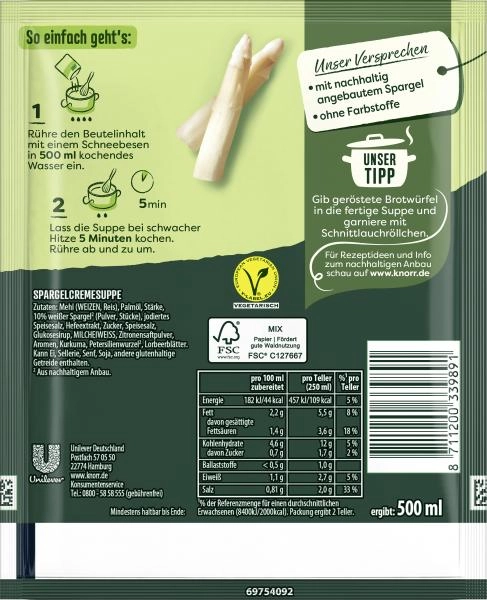 Knorr Feinschmecker Spargel Cremesuppe