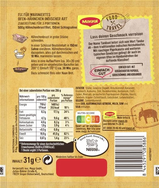 Maggi Food Travel Tandoori Hähnchen