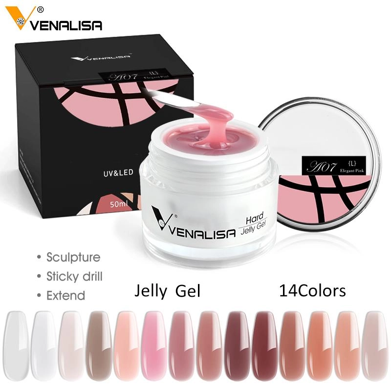 Venalisa Jelly-Nagelgel-Lack, Soak-Off, UV-LED-Gel, Extend Sculpture, Nail Art Supply, 14 Farben optional