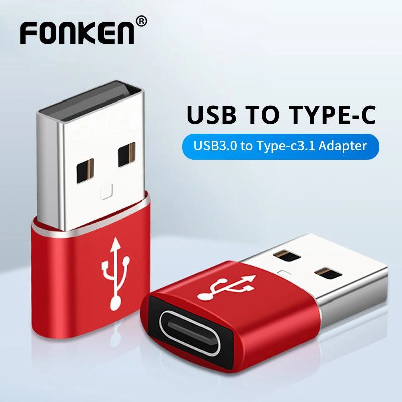 FONKEN USB 3.0 ZU Typ C 3.1 Adapter Notebook Ladegerät USB Stecker ZU USB C Weibliche Telefon Lade Konverter Kopfhörer USB Kabel Stecker schwarz