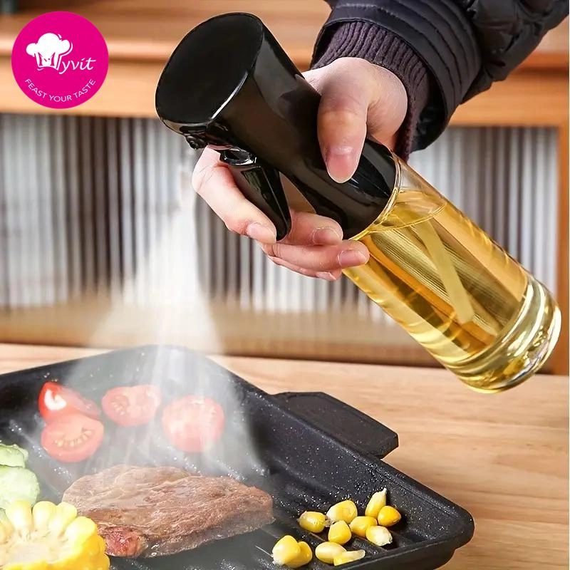 Öl-Sprühflasche, Kochen, Backen, Essig-Nebelsprüher, Grill-Sprühflasche für Zuhause, Küche, Kochen, Grillen, Braten 20.5x6cm(210ml) weiß