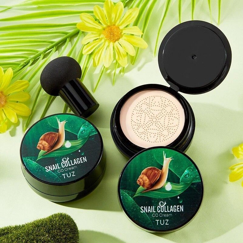 Heißer Schnecke Kollagen Luft Kissen BB CC Creme Pilz Kopf Aufhellung Feuchtigkeits Concealer Wasserdichte Foundation Kosmetik Make-Up 02 Natural