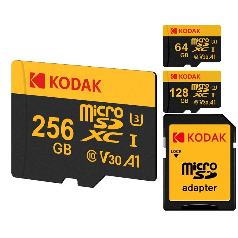 KODAK ULTRA PERFORMANCE U3 V30 A1 microSDXC UHS-I Flash-Speicherkarte mit Adapter Klasse 10 UHS-1, bis zu 100 MB/s für DSLR-Kamera-Smartphone U3 128GB