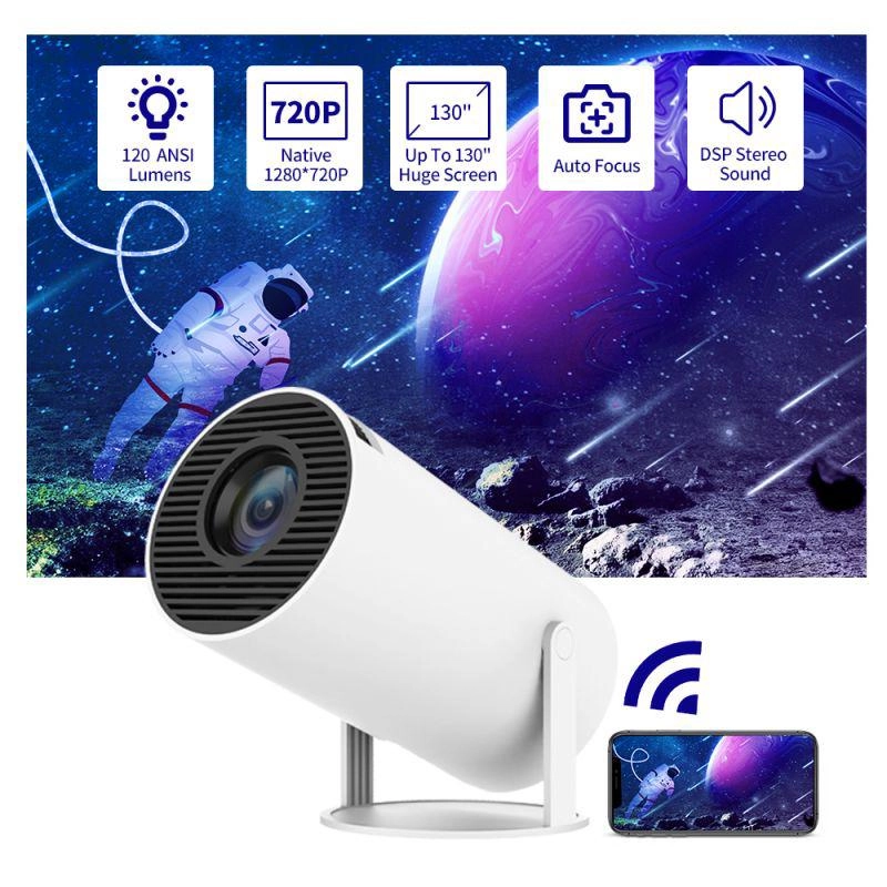 HD Echte 720P WIFI Tragbare Projektoren 4K MINI Projektor TV Heimkino Kino HDMI-kompatibel Volle Unterstützung android IOS 1080P Für Handy EU Plug(220V)