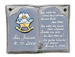 Ein Buch für Ehrungen und besondere Anlässe als Keramikschild - Größe: 22x17 cm