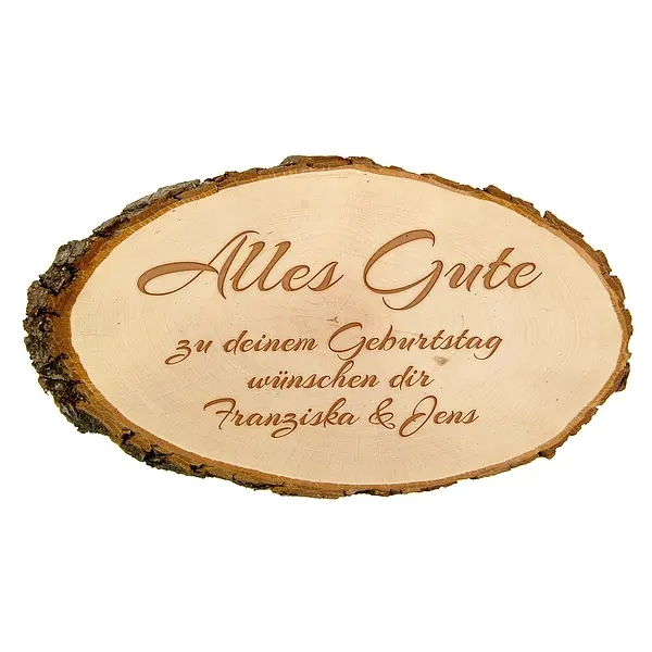 Holzschild zum Geburtstag mit Wunschtext