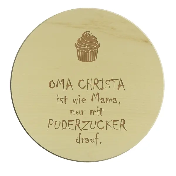 Geschenkidee für die Oma - rundes Schneidebrett