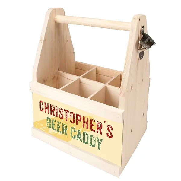 Beer Caddy mit Name - ein Geschenk für Männer