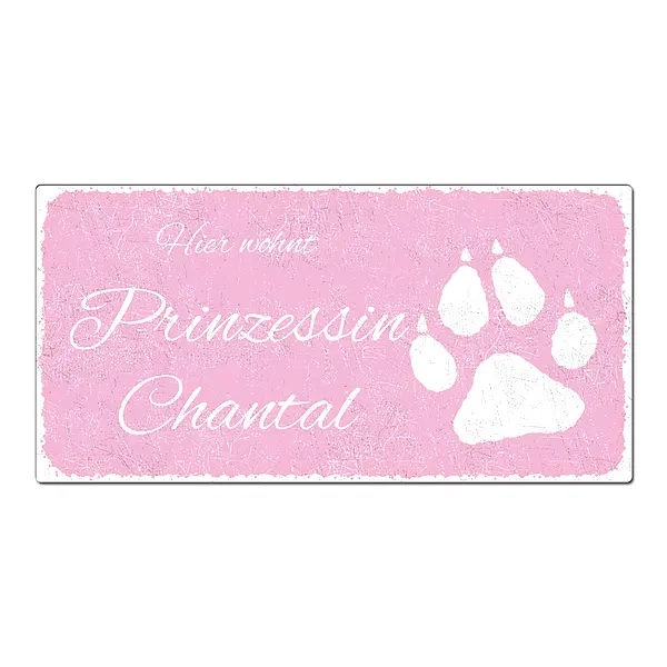 Schild im Vintage Stil mit Wunschnamen 200 x 100 mm pastellrosa