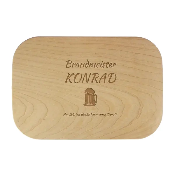 Frühstücksbrettchen "Brandmeister" mit Name 28 x 19 cm