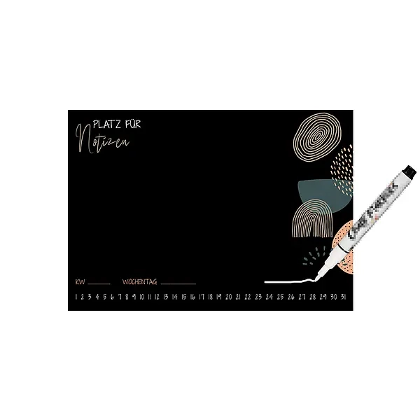 Chalkboard "Wochenplaner" A5, A4 oder A3 mit Namen und inkl. Kreidemarker - farbig