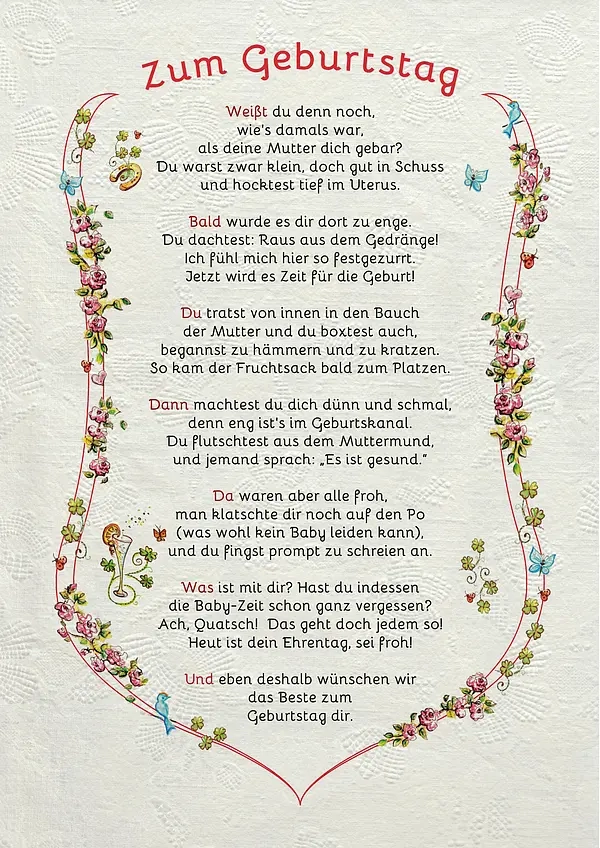 Auszeichnung zum Geburtstag - modern
