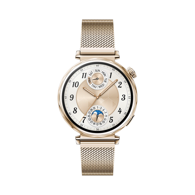 HUAWEI WATCH GT 5 41mm Goldenes Edelstahlgehäuse mit goldenem Milanaise-Armband