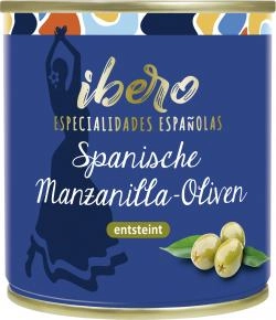 Ibero Spanische Manzanilla Oliven entsteint