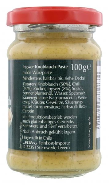 Lien Ying Asian-Spirit Knoblauch-Ingwer Paste mild