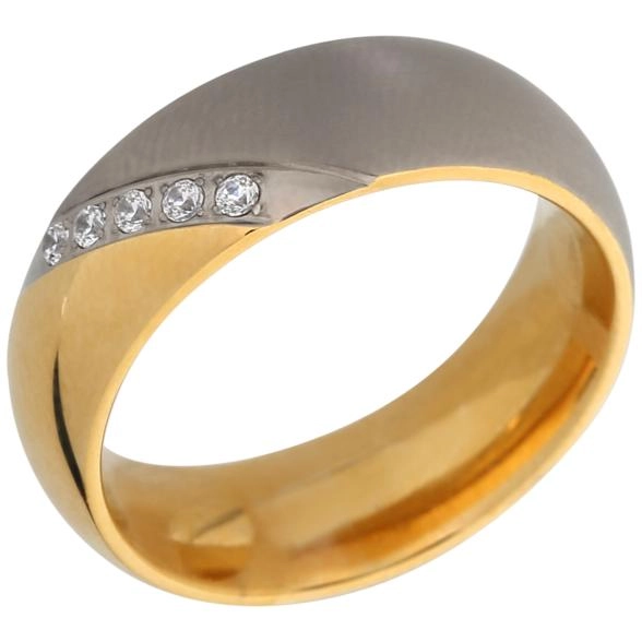 Ring Titan bicolor mit Zirkonia