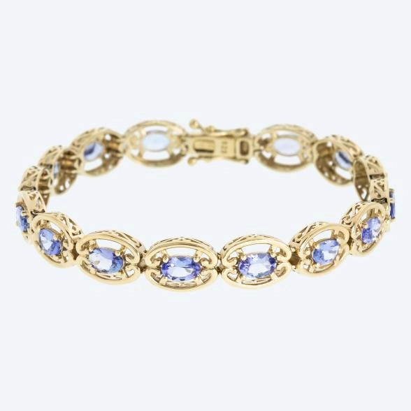 Armband 925 Sterling Silber vergoldet Tansanit